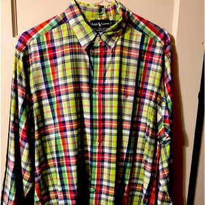 Men’s Ralph Lauren LS Plaid Shirt Size XXL  Only been dry cleaned. Smoke free
